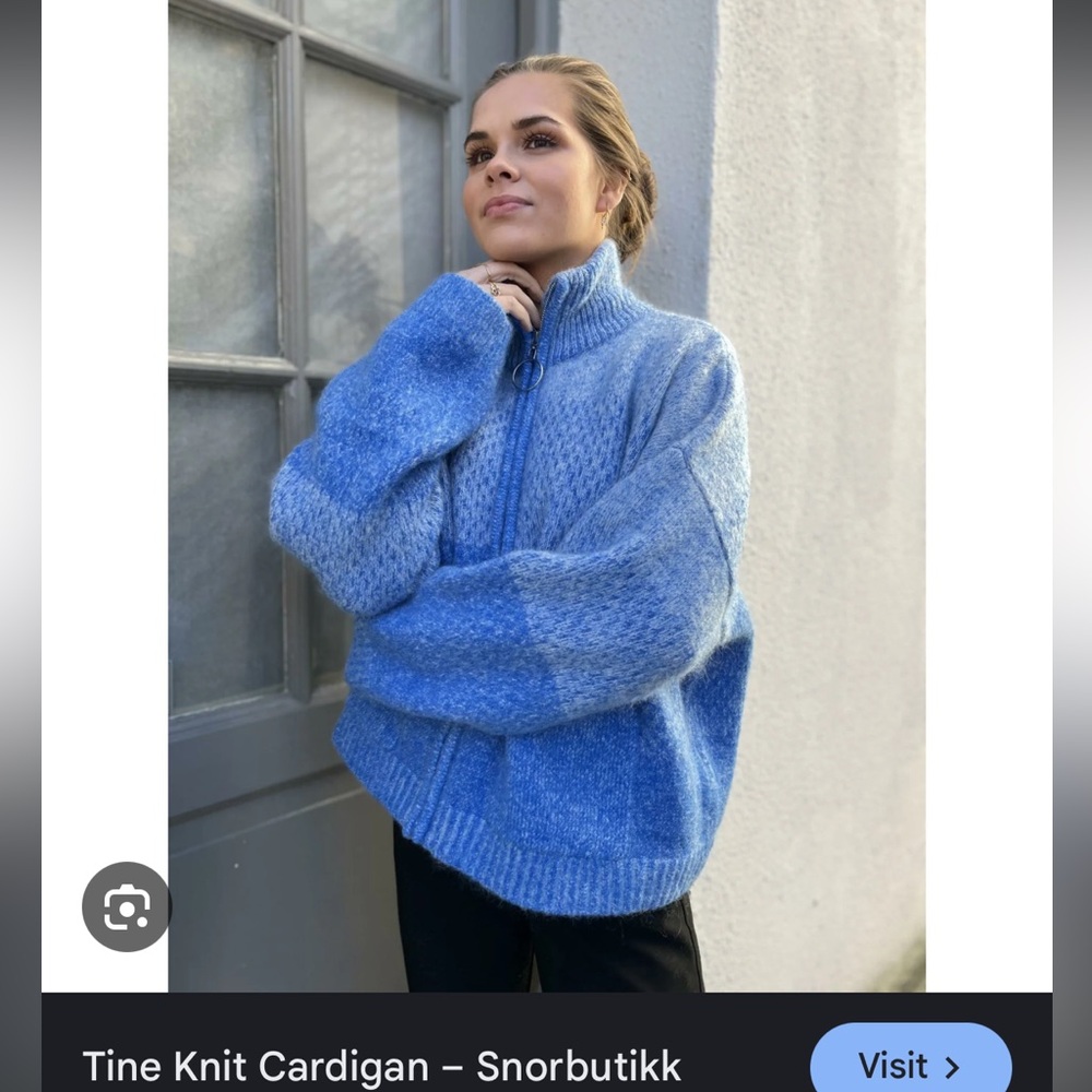 Holzweiler Oversized Tine Blue Zip-Up Cardigan